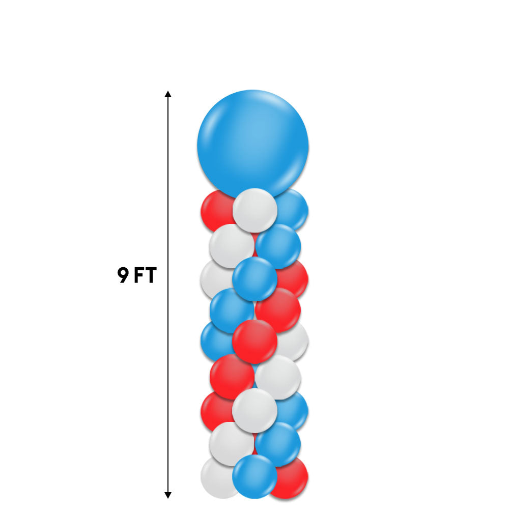 9 Foot Balloon Column With Round Topper